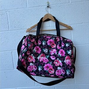 Juicy Couture Black and Pink Floral Travel Bag